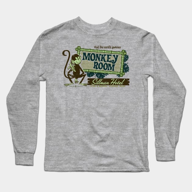 World Famous Monkey Room Vintage Spokane Washington Long Sleeve T-Shirt by StudioPM71